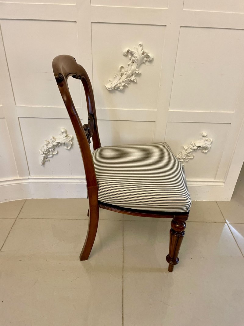 Antique Victorian Mahogany Carved Set of 6 Dining Chairs - Image 7